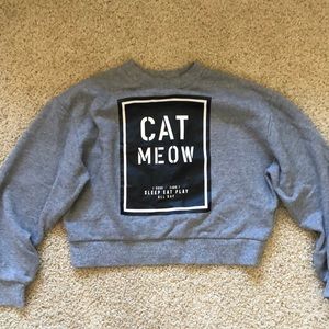 Gray Cropped Crewneck